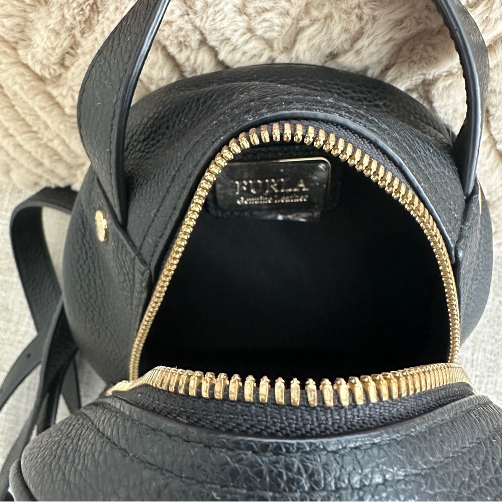 Furla Pebbled Black Studded Women's Backpack - Picture 5 of 6